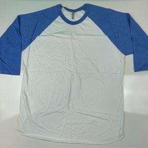 American Apparel 50 50 Shirt 3/4 Sleeve Raglan XL